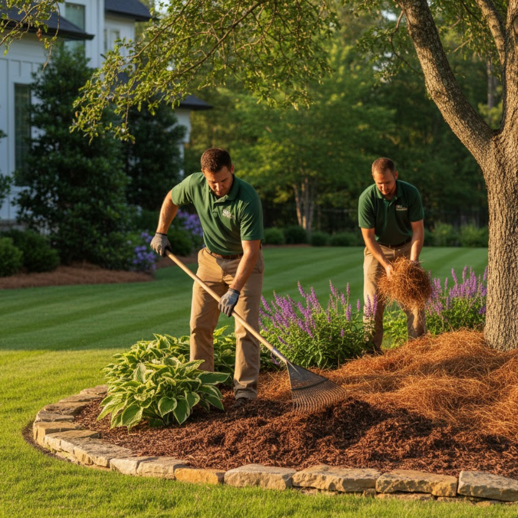 mulch & pine straw installation