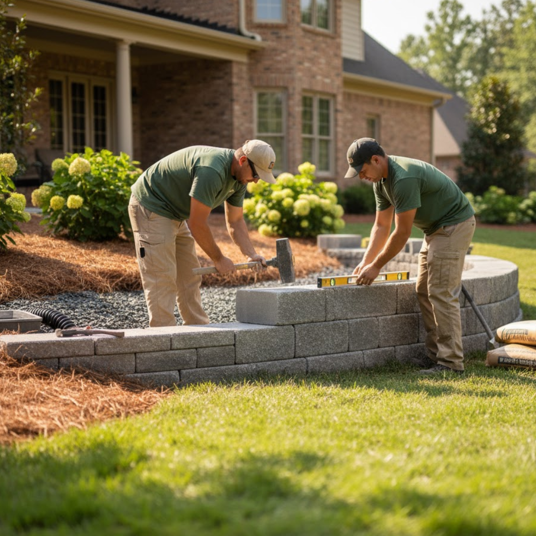 retaining wall construction